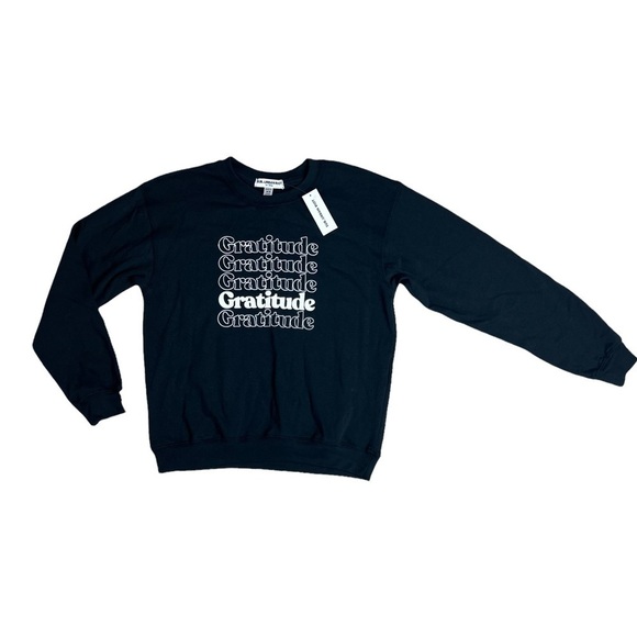 Sub_Urban Riot Womens Graphic Crewneck Sweater XS black “gratitude” long sleeve - Picture 6 of 10